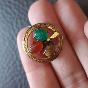 VTG scarab gold filled brooch